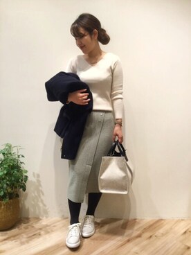 「アキコーデ」｜「アイテム（その他アウター）」を使った、まつお(⍢)さん（レディース・158cm）の冬コーディネート