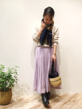 「MUUN（ムーニュ）のアイテム」を使った、まつお(⍢)さん（レディース・158cm）の冬コーディネート