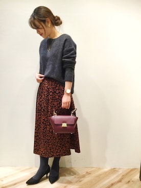 「ラクーンニット」｜まつお(⍢)さん（レディース・158cm）の冬コーディネート