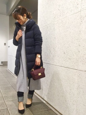 「Moname（モナーム）のアイテム」を使った、まつお(⍢)さん（レディース・158cm）の冬コーディネート