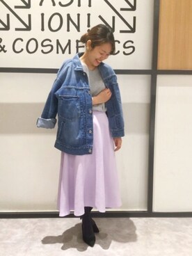 「Moname（モナーム）のアイテム（ジャケット/アウター）」を使った、まつお(⍢)さん（レディース・158cm）の冬コーディネート