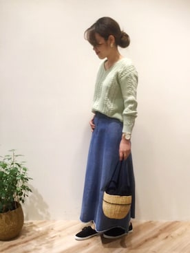 「Moname（モナーム）のアイテム（スカート）」を使った、まつお(⍢)さん（レディース・158cm）の冬コーディネート