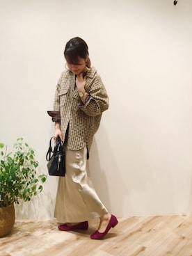 「マーメイド」｜「アイテム（その他アウター）」を使った、まつお(⍢)さん（レディース・158cm）の秋コーディネート