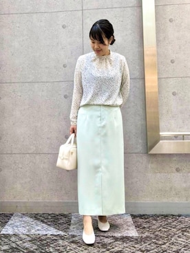 「RIVE DROITE（リヴドロワ）のアイテム（バレエシューズ）」を使った、まつお(⍢)さん（レディース・158cm）の春コーディネート