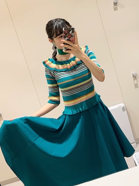 「春ニット」｜ざわわんさん（レディース・162cm）の春コーディネート