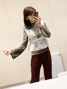 「しまむら（シマムラ）のアイテム（パンツ）」を使った、ざわわんさん（レディース・162cm）の秋コーディネート