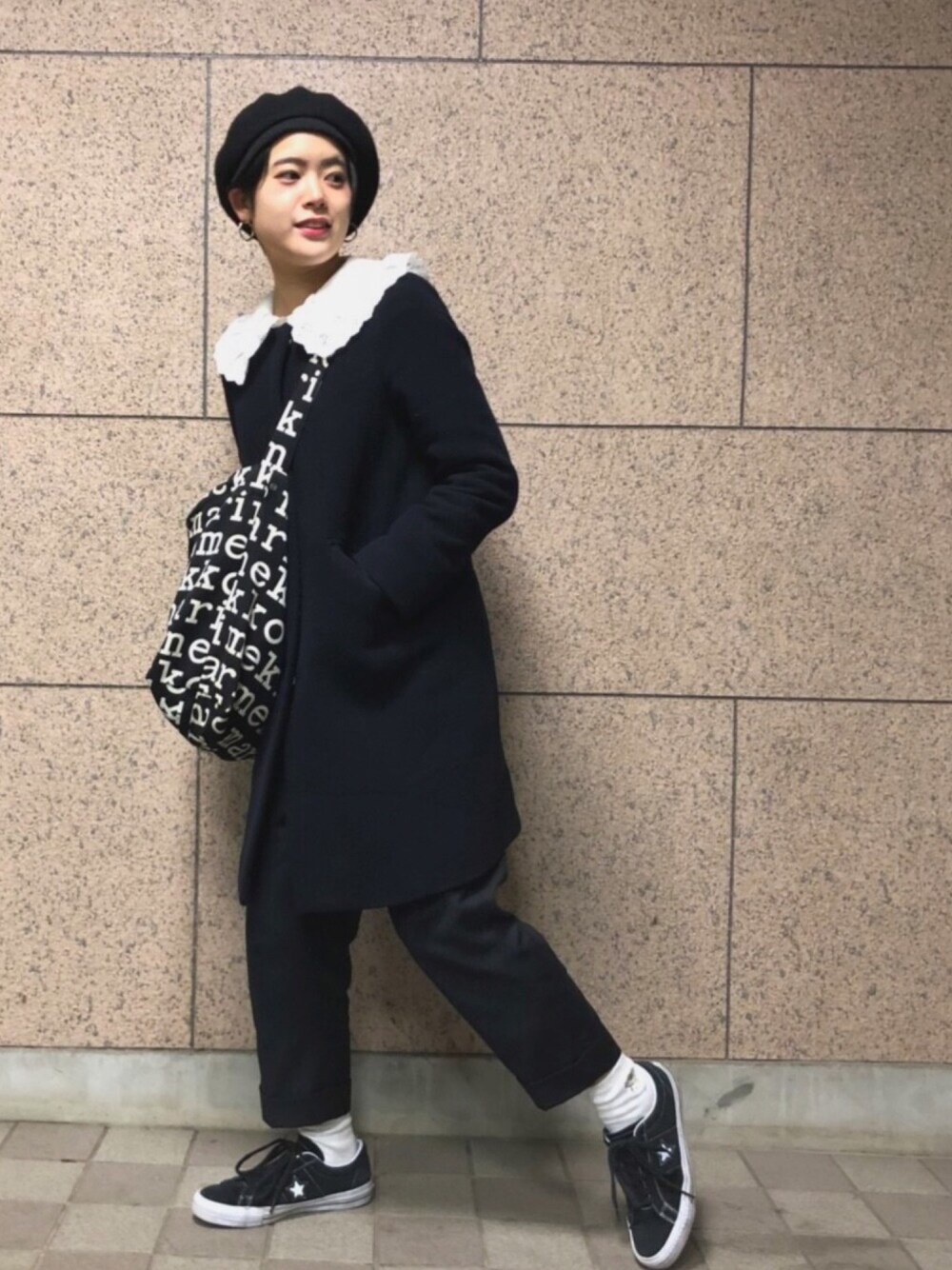 「コアラ、白ブラウス、IamI in fact…、figlondon、didizizi、united arrows、marimekko、cons」｜「didiziziのコアラ刺繍　ソックス（ソックス/靴下、ホワイト系）」を使った、endo さん（レディース・162cm）の冬コーディネートの1枚目の写真