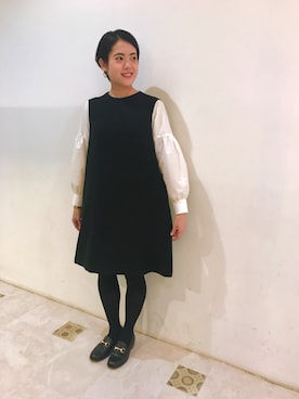 「IamI in fact…」｜「アイテム（ワンピース/ドレス）」を使った、endo さん（レディース・162cm）の冬コーディネート