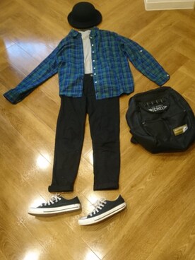 「H&M（エイチ・アンド・エム）のアイテム（ハット）」を使った、かずかさん（レディース・154cm）の春コーディネート