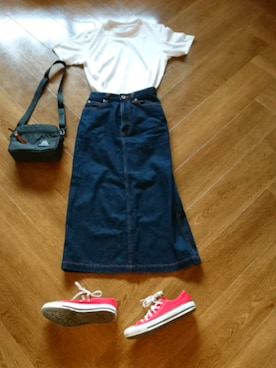 「CONVERSE（コンバース）のCONVERSE NEXTAR 110 OX（スニーカー）」を使った、かずかさん（レディース・154cm）の夏コーディネート