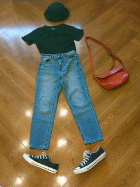 「H&M（エイチ・アンド・エム）のアイテム（ハット）」を使った、かずかさん（レディース・154cm）の夏コーディネート