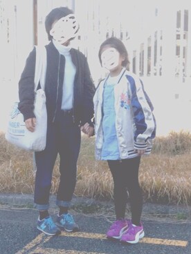 「タートルネック」｜「アイテム（スタジャン）」を使った、ろんろん🐼さん（レディース・153cm）の冬コーディネート
