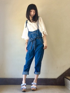 「アイテム（バングル/リストバンド）」を使った、よっこいさん（レディース・160cm・20代）の夏コーディネート