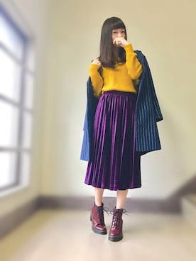 「COCO DEAL（ココディール）のアイテム（チェスターコート）」を使った、よっこいさん（レディース・160cm）の秋コーディネート