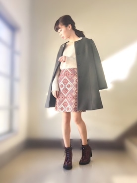 「dazzlin（ダズリン）のアイテム（その他アウター）」を使った、よっこいさん（レディース・160cm）の冬コーディネート