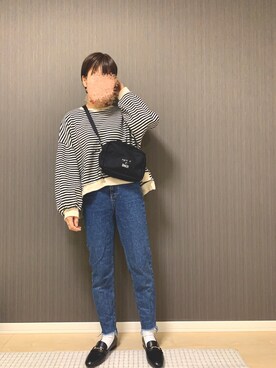 「bach（バッハ）のGY26 SACOCHE BACH サコッシュ（ショルダーバッグ）」を使った、＊risssa＊さん（レディース・155cm）の春コーディネート