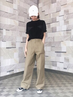 「CONVERSE TOKYO（コンバーストウキョウ）のアイテム（キャップ）」を使った、salahさん（レディース・157cm）の春コーディネート