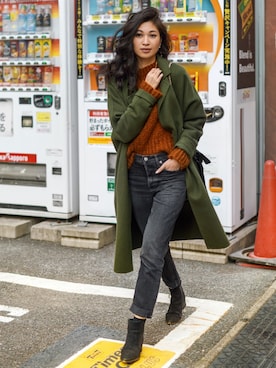 「WINTER STYLE」｜「アイテム（デニムパンツ）」を使った、VANNYさん（レディース・165cm）の冬コーディネート