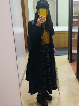 Shihoさんの「【OLIVE des OLIVE】タータンチェックフレアスカート」を使ったコーディネート