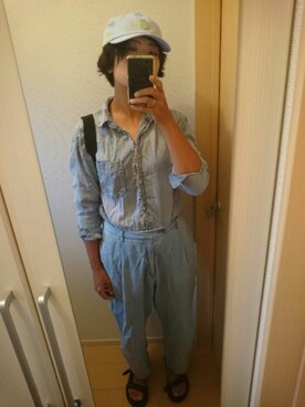 「ユナイテッドアローズ」｜「アイテム（キャップ）」を使った、munkunonamekujiさん（レディース・162cm）の夏コーディネート