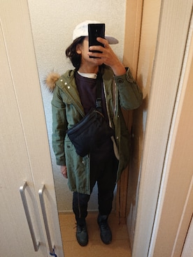 「UNITED ARROWS（ユナイテッドアローズ）のアイテム（モッズコート）」を使った、munkunonamekujiさん（レディース・162cm）の冬コーディネート