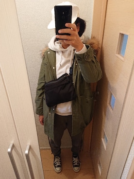 「UNITED ARROWS（ユナイテッドアローズ）のアイテム（モッズコート）」を使った、munkunonamekujiさん（レディース・162cm）の冬コーディネート