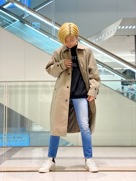 「Lui's（ルイス）のアイテム（トレンチコート）」を使った、lo0kyo0olさん（メンズ・170cm）の秋コーディネート