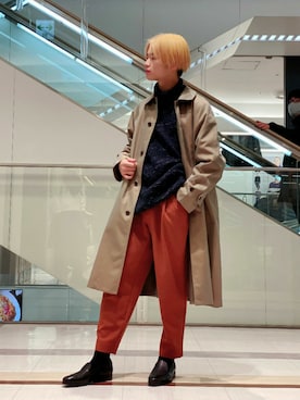 「Lui's（ルイス）のアイテム（トレンチコート）」を使った、lo0kyo0olさん（メンズ・170cm）の秋コーディネート