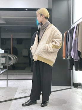 「FACETASM（ファセッタズム）のアイテム（ブルゾン）」を使った、lo0kyo0olさん（メンズ・170cm）の冬コーディネート