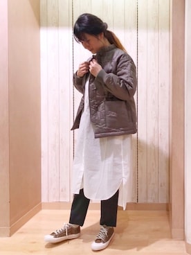 「POU DOU DOU（プードゥドゥ）のアイテム（ブルゾン）」を使った、くまがいさん（レディース・163cm）の冬コーディネート