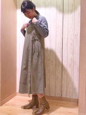 「POU DOU DOU（プードゥドゥ）のアイテム（シャツ/ブラウス）」を使った、くまがいさん（レディース・163cm）の冬コーディネート