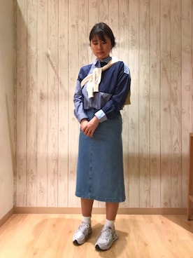 「POU DOU DOU（プードゥドゥ）のアイテム（シャツ/ブラウス）」を使った、くまがいさん（レディース・163cm）の冬コーディネート