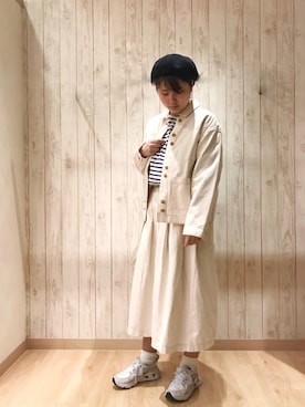 「POU DOU DOU（プードゥドゥ）のアイテム（ジャケット/アウター）」を使った、くまがいさん（レディース・163cm）の冬コーディネート