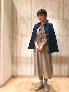 「POU DOU DOU（プードゥドゥ）のアイテム（ブルゾン）」を使った、くまがいさん（レディース・163cm）の春コーディネート