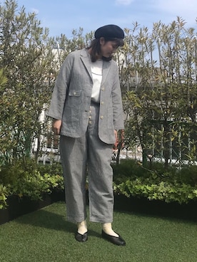 「POU DOU DOU（プードゥドゥ）のアイテム（ブルゾン）」を使った、くまがいさん（レディース・163cm）の春コーディネート