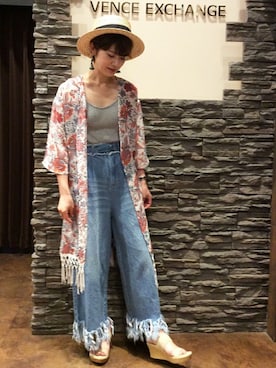 「シャツディガン」｜ざわわさん（レディース・158cm）の夏コーディネート