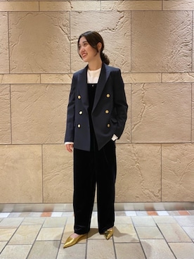 「UNITED ARROWS（ユナイテッドアローズ）のアイテム（サロペット/オーバーオール）」を使った、市川珠萌さん（レディース・162cm）の秋コーディネート