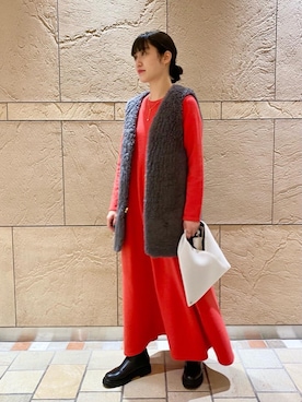 「ニット/セーター」｜市川珠萌さん（レディース・162cm）の冬コーディネート