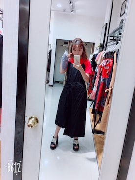 「merry jenny（メリージェニー）のアイテム（One piece dress、ブラック系）」を使った、成长为想要成为的我さん（レディース・162cm）の秋コーディネート