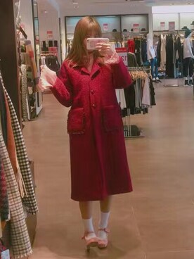 「merry jenny（メリージェニー）のアイテム（ダウンジャケット/コート）」を使った、LOooove   ffさん（レディース・173cm）の冬コーディネート