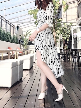 「アイテム（シャツワンピース）」を使った、Rina Yamaguchiさん（レディース・162cm・20代）の夏コーディネート