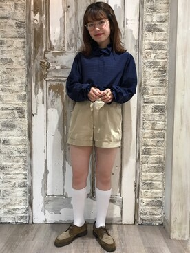 「LEBECCA boutique（レベッカブティック）のアイテム（シャツ/ブラウス、ブルー系）」を使った、lebeccaboutique0312さん（レディース・158cm）の春コーディネート
