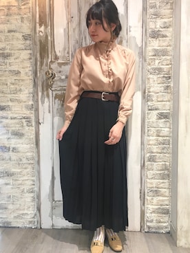 「LEBECCA boutique（レベッカブティック）のアイテム（シャツ/ブラウス、ベージュ系）」を使った、lebeccaboutique0312さん（レディース・158cm）の夏コーディネート