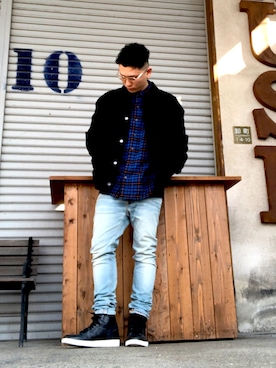 「仙台」｜「アイテム（その他アウター）」を使った、YOUZさん（メンズ・177cm）の春コーディネート