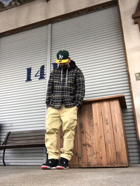 「WALLACE&BARNES（ウォレスアンドバーンズ）のアイテム」を使った、YOUZさん（メンズ・177cm）の春コーディネート