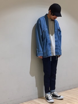 「JUNRED（ジュンレッド）のアイテム（キャップ）」を使った、kokiさん（メンズ・170cm）の夏コーディネート