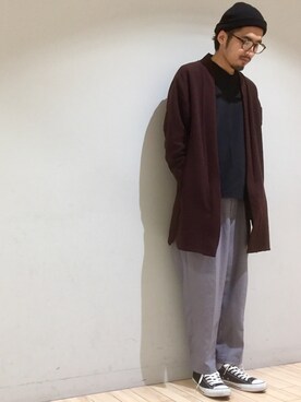 「JUNRED（ジュンレッド）のアイテム（ニットキャップ/ビーニー）」を使った、kokiさん（メンズ・170cm）の秋コーディネート