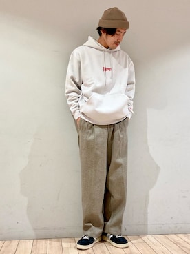 「JUNRED（ジュンレッド）のアイテム（ニットキャップ/ビーニー）」を使った、kokiさん（メンズ・170cm）の冬コーディネート