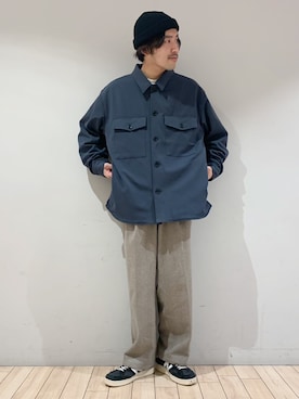 「JUNRED（ジュンレッド）のアイテム（ニットキャップ/ビーニー）」を使った、kokiさん（メンズ・170cm）の冬コーディネート