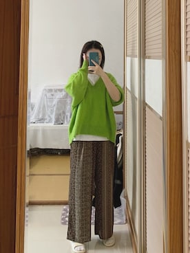 「Kastane（カスタネ）のアイテム（チノパンツ）」を使った、西瓜酱さん（レディース・163cm）の冬コーディネート
